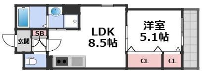 セレニティ小若江B棟の間取り画像