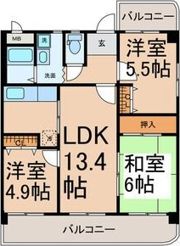 クオーレ佐千原の間取り画像