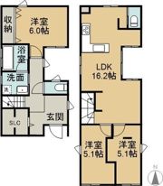 元宮町貸家の間取り画像