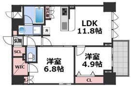 スプランディッド上本町WESTの間取り画像