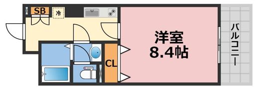 メゾン・ド・ヴィレ大阪城公園前の間取り画像
