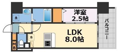Luxe玉造南の間取り画像