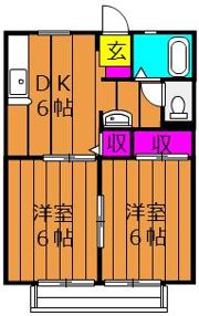 アメニティハイツ Bの間取り画像