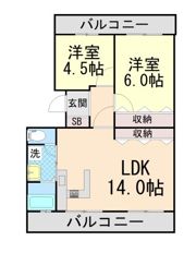 隆豊ハイツの間取り画像