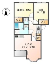 カーザ 浅野の間取り画像