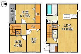 サンラプロ葛原本町IV A棟の間取り画像