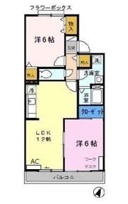 ナチュール日の里 B棟の間取り画像