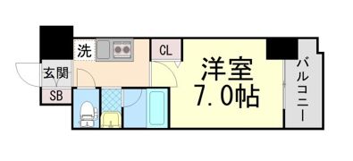 クリエイトビュー三宮磯上公園の間取り画像