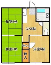 コーポラスタカハB棟の間取り画像