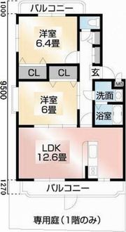 クレセント市坪の間取り画像