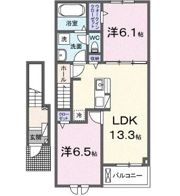 クレメント岩出Cの間取り画像