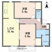 ウィンディアUWABARA B棟の間取り画像