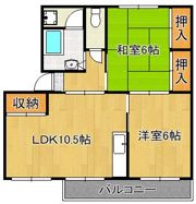 城野団地1棟 301号室の間取り画像