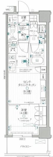 デュオステージ関内Ⅱの間取り画像