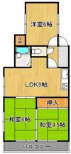 オアシス藤松（旧シティーベール藤松）の間取り画像