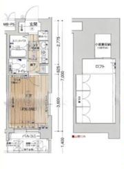 エステムコート梅田茶屋町デュアルスペースの間取り画像