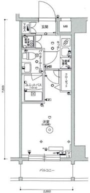 スカイコート品川パークサイドⅡの間取り画像