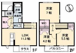 オークス・木太の間取り画像