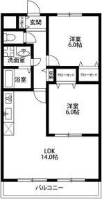 アンプルール リーブル gland Bの間取り画像