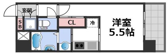 レジュールアッシュ長堀通南の間取り画像