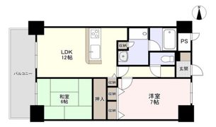 ライオンズマンション岡山南の間取り画像