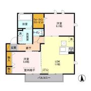 ラフレ仲道 Eの間取り画像