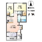 小信中島東鵜飼分新築アパートの間取り画像