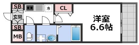 S-RESIDENCE難波大国町Tresの間取り画像