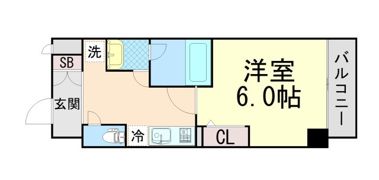 エスティライフ三宮東の間取り画像