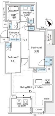 ミレアコート銀座プレミアの間取り画像
