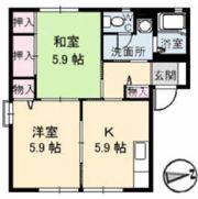シーサイドオクダB棟の間取り画像