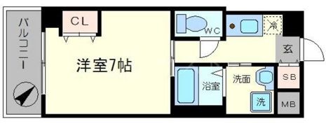 ELLE難波WESTの間取り画像