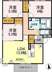 ラルジュ高峯 Bの間取り画像