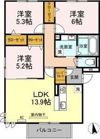 ラルジュ高峯 Bの間取り画像