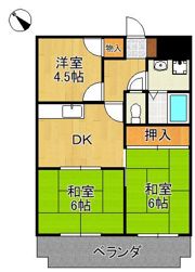 コーポ宮の町1の間取り画像