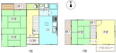 梶山貸家の間取り画像