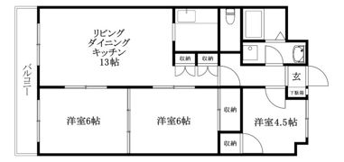 サンアイハイツの間取り画像