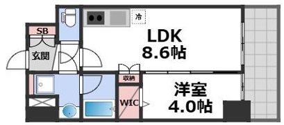 エスリードレジデンス大阪谷町ザ・マークスの間取り画像