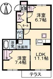 シャーメゾン上林 C棟の間取り画像