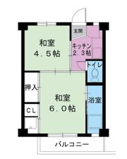 ビレッジハウス西町4号棟の間取り画像
