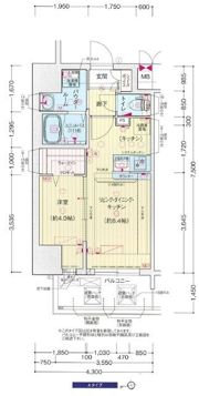 プレサンスOSAKA東中本エシデルの間取り画像