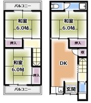 金田町1丁目テラスハウスの間取り画像