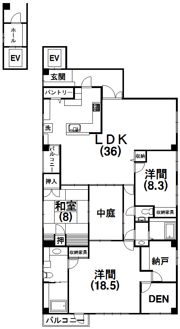 板屋町M貸家の間取り画像