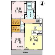 ハルブラッサム富の原 B棟の間取り画像