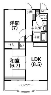 ハミング弥生の間取り画像