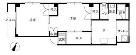 西川ハイツ天神の間取り画像