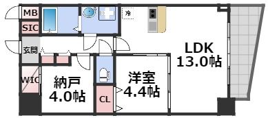 セレニテフラン難波の間取り画像