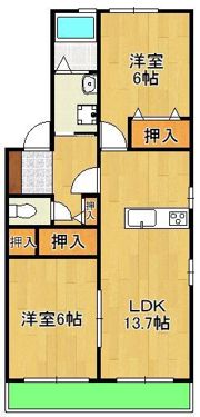 リバージュ石坪 A棟の間取り画像