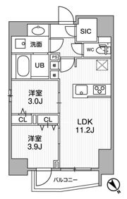 S－RESIDENCE目黒大岡山bresaの間取り画像