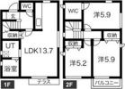 城屋敷戸建賃貸A棟の間取り画像